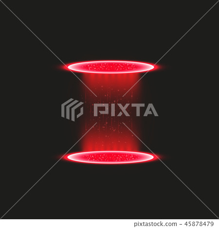 Magic fantasy portal. Futuristic teleport. Light effect. Blue candles rays of a night scene with Magic fantasy portal. Futuristic teleport. Light effect. Blue candles rays of a night scene with 45878479