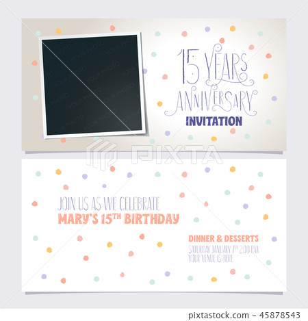 15 years anniversary invitation vector 45878543