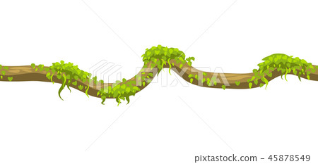 Twisted wild liana branch seamless pattern. Twisted wild liana branch seamless pattern. 45878549