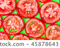 Bright tomato slices, summer organic harvest 45878643