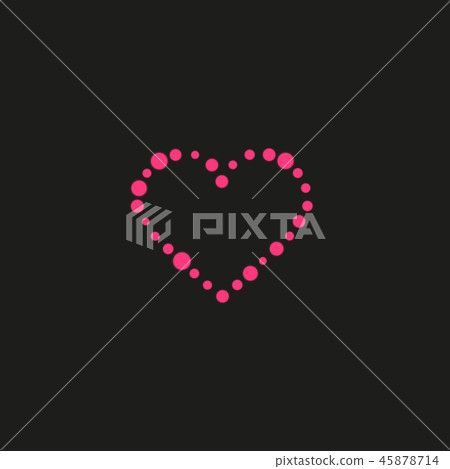 Heart of the lamps on a black background. Valentines day card. Heart with inscription I Love You 45878714