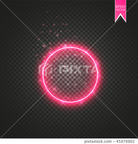 Red round frame. Shining circle banner. Isolated on black transparent background. Vector Red round frame. Shining circle banner. Isolated on black transparent background. Vector 45878802