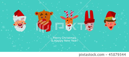 Christmas characters greeting card 45879344