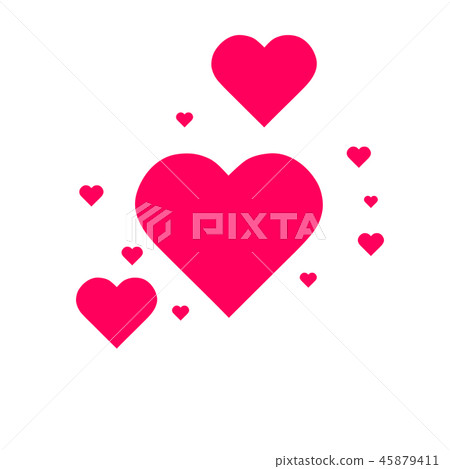Heart shape pink and red confetti vector. Heart shape pink and red confetti vector. 45879411