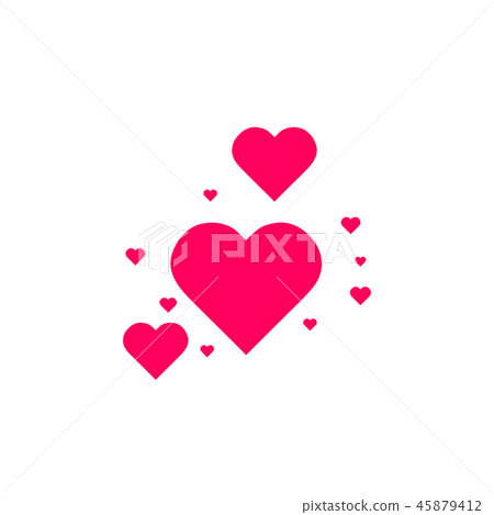 Heart shape pink and red confetti vector. Heart shape pink and red confetti vector. 45879412