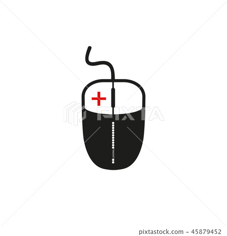 Computer mouse with the plus and loading bar. 45879452