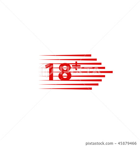 18 age warning stamp, Vector illustration. 45879466