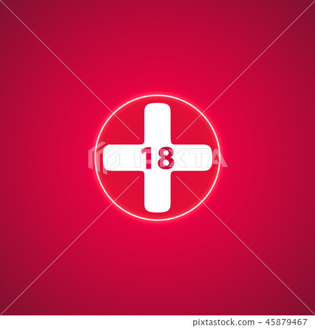 18 age warning stamp, Vector illustration. 45879467