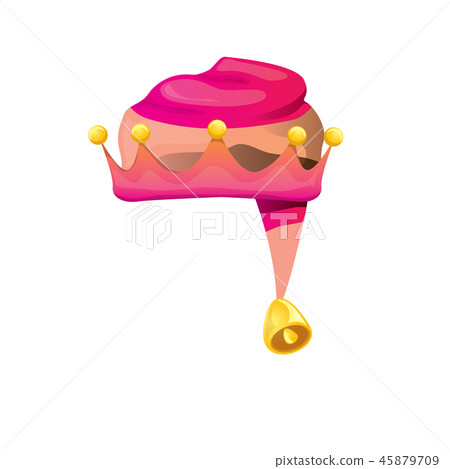vector funky pink stripped cartoon christmas elf hat isolated on white background. vector kids vector funky pink stripped cartoon christmas elf hat isolated on white background. vector kids 45879709