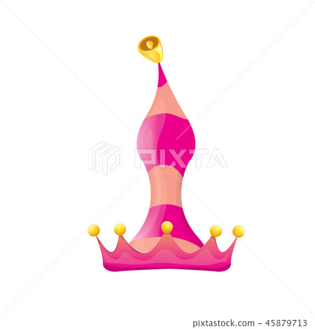 vector funky pink stripped cartoon christmas elf hat isolated on white background. vector kids vector funky pink stripped cartoon christmas elf hat isolated on white background. vector kids 45879713