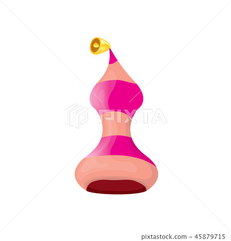 vector funky pink stripped cartoon christmas elf hat isolated on white background. vector kids vector funky pink stripped cartoon christmas elf hat isolated on white background. vector kids 45879715