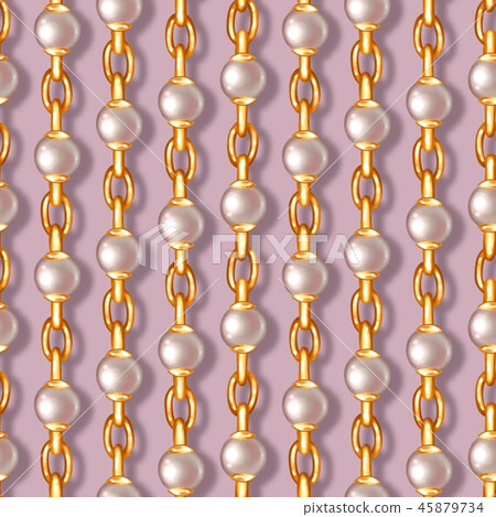 Golden chain with pearls 45879734