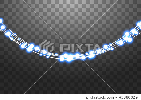 Set of blue garlands, festive decorations. 45880029