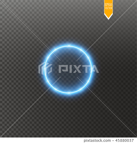 Vector light ring. Round shiny frame with light. 45880037