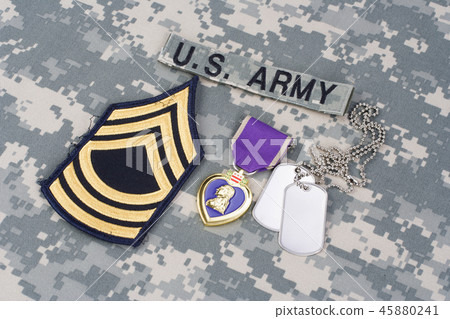 Purple Heart award with dog tags Purple Heart award with dog tags 45880241
