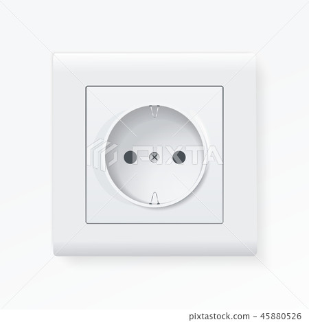 Realistic white power socket with shadow 45880526