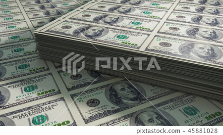 Dollar bills. 3D render Dollar bills. 3D render 45881028