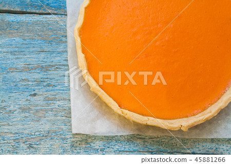 Bright pumpkin tart, flan, in the context of cream Bright pumpkin tart, flan, in the context of cream 45881266