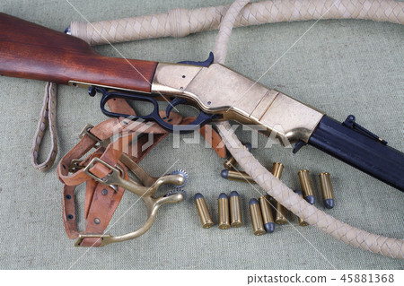 Wild west period repeating rifle 45881368