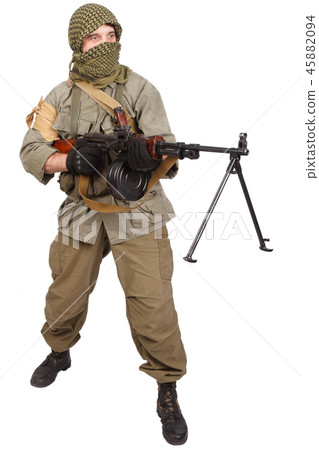 mercenary with machine gun mercenary with machine gun 45882094
