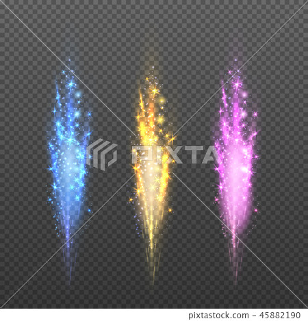 Vector fireworks, sparks christmas lights isolated on plaid background 45882190