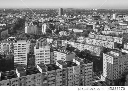 Aerial view of Szczecin City, Poland. 45882270