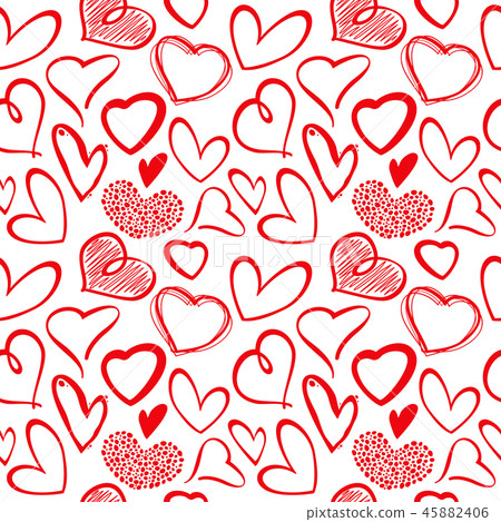 Love heart seamless vector pattern - Stock Illustration [45882406] - PIXTA