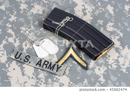 M16 magazine with ammo on US Army uniform M16 magazine with ammo on US Army uniform 45882474