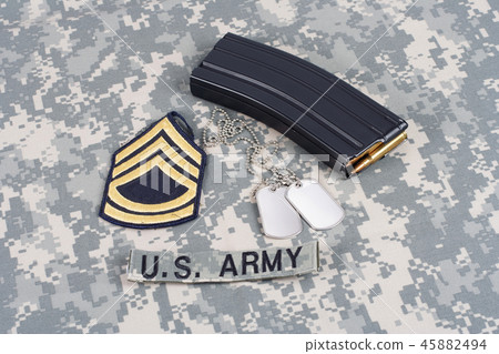M16 magazine with ammo on US Army uniform 45882494