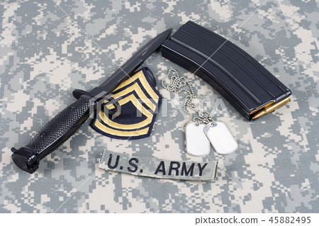 M16 magazine with ammo on US Army uniform M16 magazine with ammo on US Army uniform 45882495