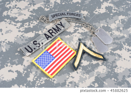 US ARMY special forces insignia on uniform US ARMY special forces insignia on uniform 45882625