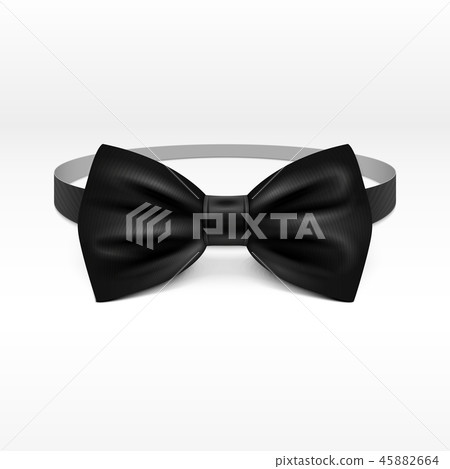 Black bow tie realistic vector illustration isolated on white background 45882664