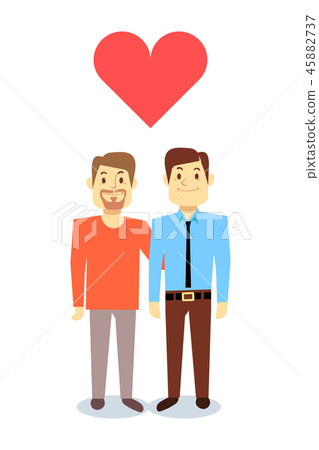 Vector happy gay LGBT men pair in love - Stock Illustration [45882737 ...