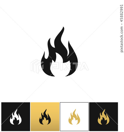 Fire sign, flammable wildfire or hot vector icon Fire sign, flammable wildfire or hot vector icon 45882991