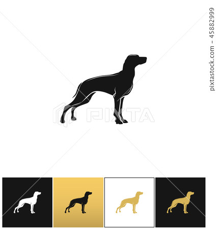 Dog silhouette black vector icon 45882999