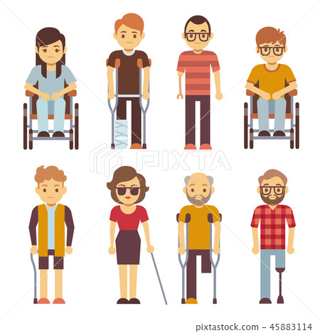 Disabled persons vector flat icons Disabled persons vector flat icons 45883114