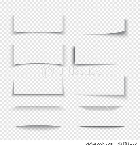 Banner, divider, website border shadow 3d effects with transparent edges 45883119