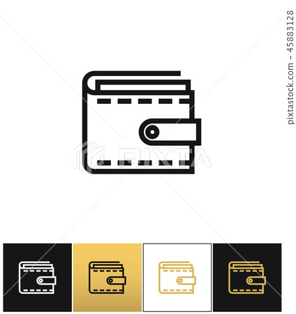 Purse or money wallet linear vector icon Purse or money wallet linear vector icon 45883128