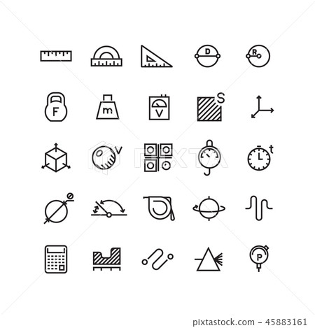 Measure, precision measurement vector thin line icons 45883161