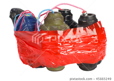 hand made bomb isolated on white hand made bomb isolated on white 45883249