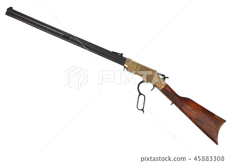 Wild west period Lever-Action Rifle isolated Wild west period Lever-Action Rifle isolated 45883308