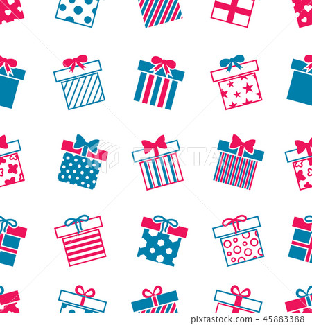 Vector gift boxes seamless pattern - Stock Illustration [45883388] - PIXTA