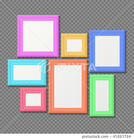 Color rectangle portrait wall frames vector set 45883784