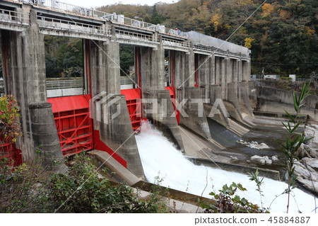Water discharge of Arisa dam (Toyota city, Yahagi river water system) 45884887