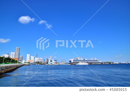 A luxury cruise ship Diamond Princess anchored on the Great Pier 45885015