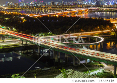 Seoul, Korea, Han River, Dalmaji Park, Night View Seoul, Korea, Han River, Dalmaji Park, Night View 45886316