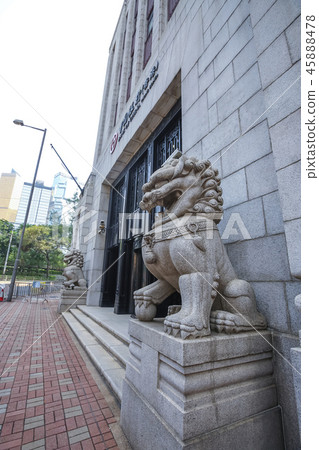 中國，香港，市中心，建築 45888478
