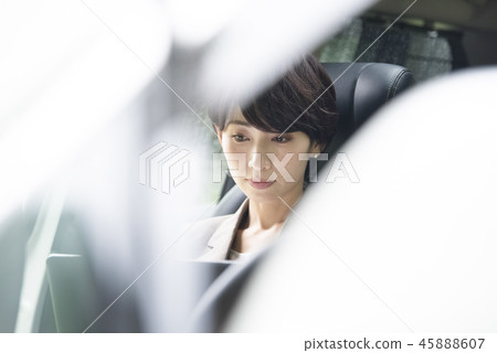 Woman working in a car 45888607