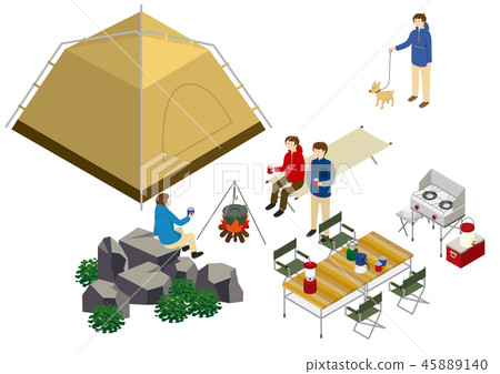 Camping barbecue tent table 45889140