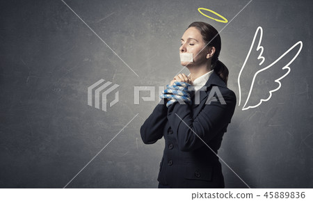Woman praying for mercy 45889836